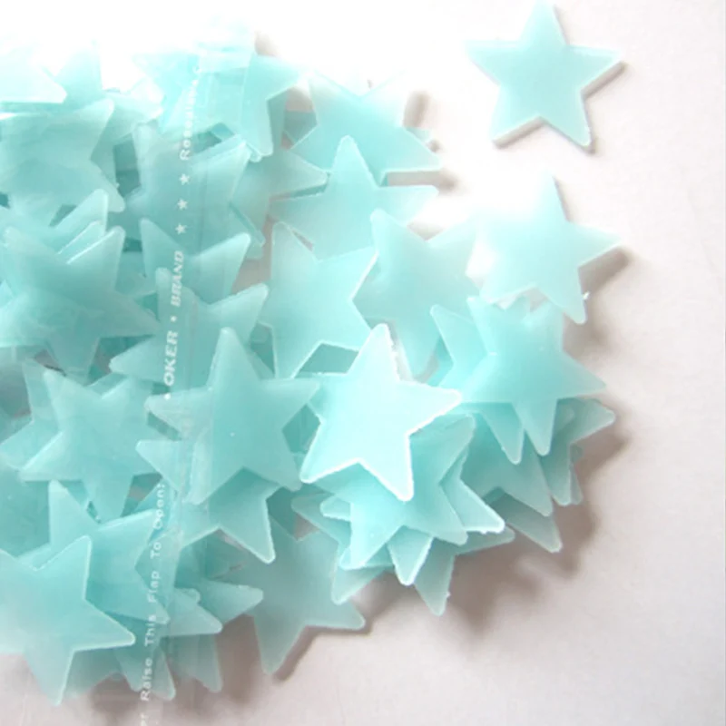 100 шт. настенные наклейки светится в темноте украшение для спальни дома цветные