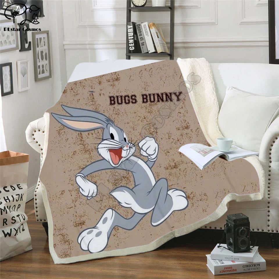 Детское забавное 3D одеяло Bugs Bunny флисовое детское теплое покрывало с рисунком из