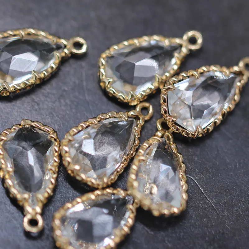 4 шт. медная окантовка kc позолоченный брезентовый прозрачный стеклянный кристалл