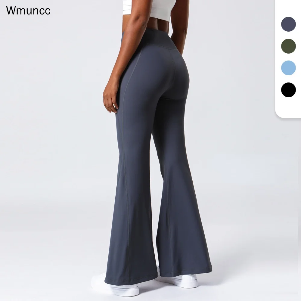 Wmuncc 2022 расклешенные штаны для йоги женские спортивные Леггинсы фитнеса высокая