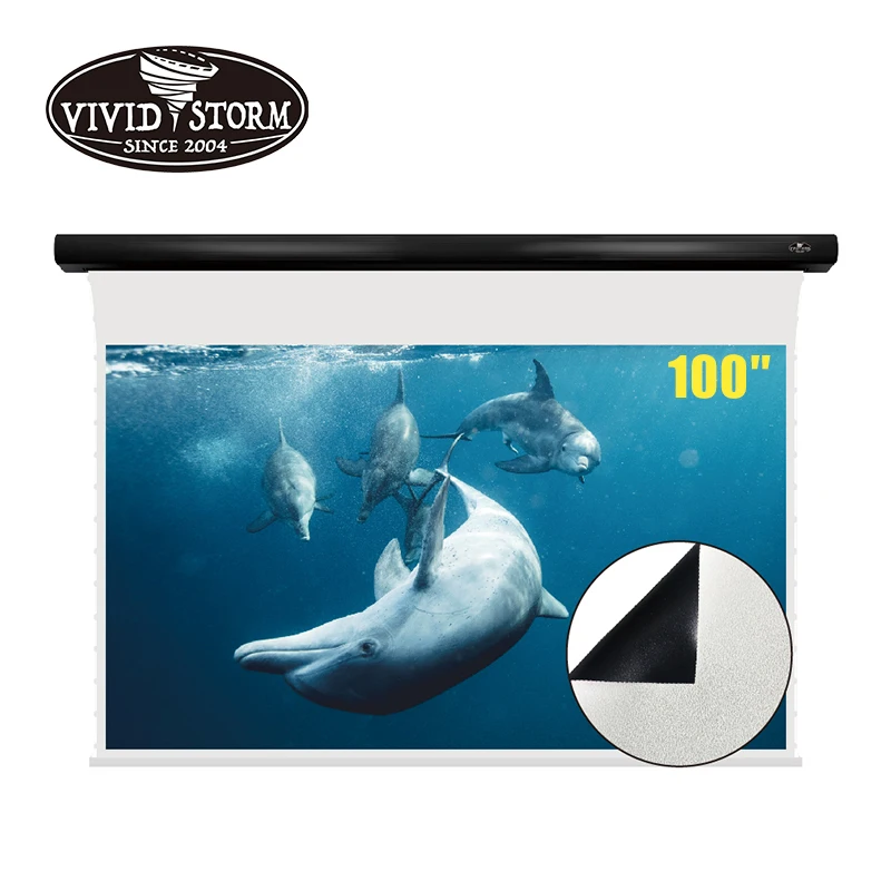 VIVIDSTORM 3 5-дюймовый Электрический Потолочный Проектор Slimline экран ПВХ белый