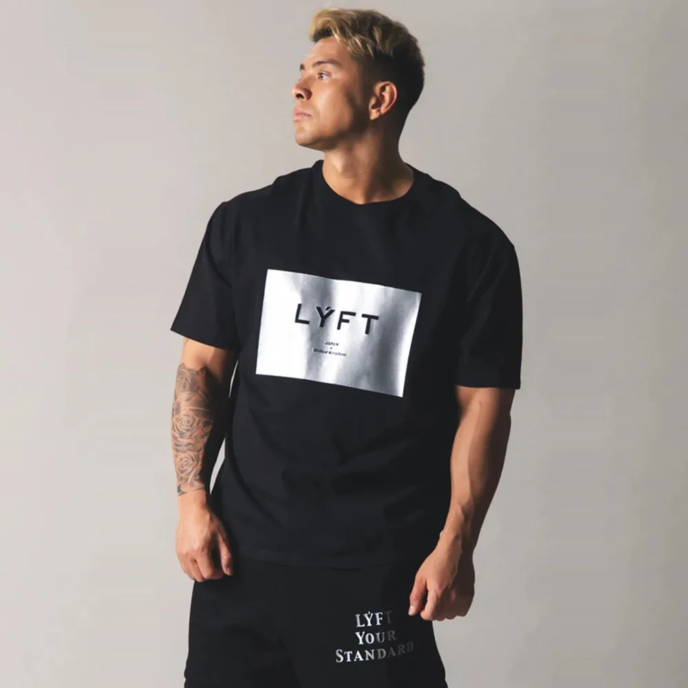 

Men Loose Cotton T Shirt Gym Fitness Bodybuilding Short Sleeve T Shirt Male Fashion Casual Sport Workout Tees Tops Japan Clothes