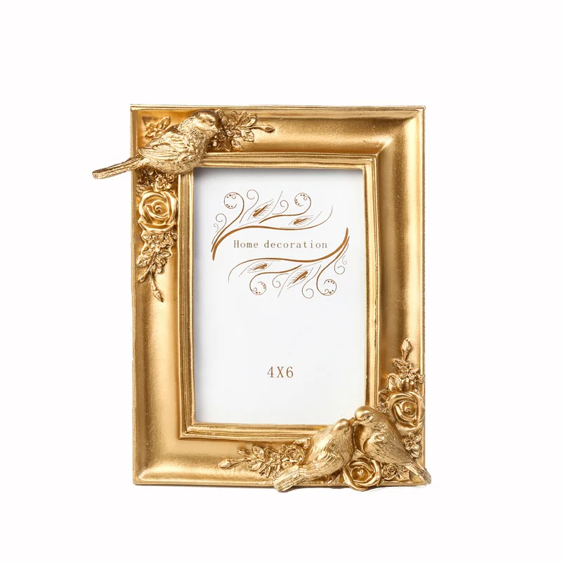 1 шт. Европейская корта Ветер Птица фоторамка 6 дюймов тиснение золото креативная