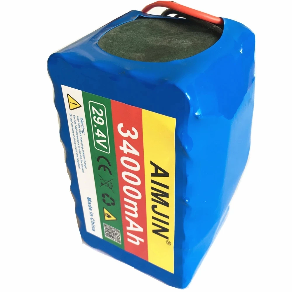 

Lithium battery for electric bicycle, 29.4V, 34ah, 7s4p, 24V lithium-ion battery accessories for scooter