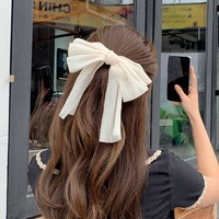 white oversize bow hairpin net yarn bowknot ribbon hair clip new long lady wedding girls spring clip hair accessory for women