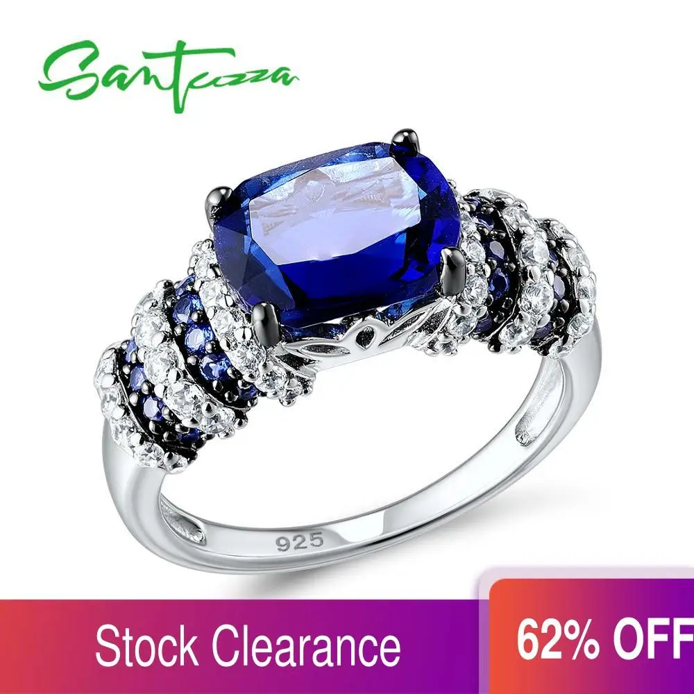 Женское вечерние ЦО из серебра 925 пробы с синим и белым кубическим цирконием|aaa cubic