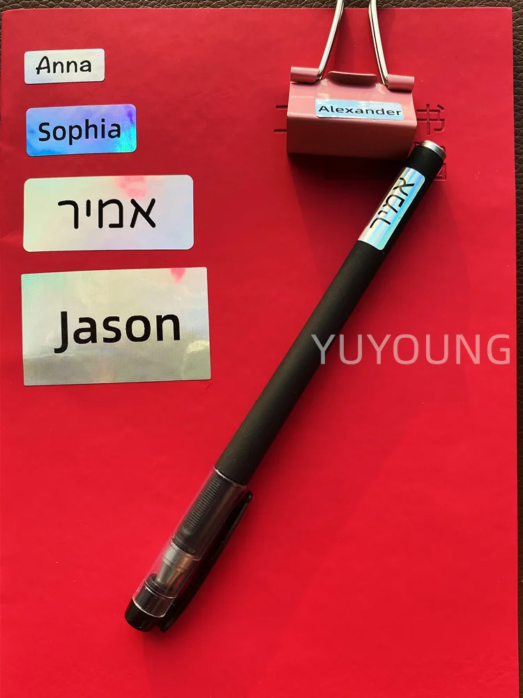 100 шт. серебряные лазерные наклейки 50x30 мм индивидуальный тег дюйма | Канцтовары