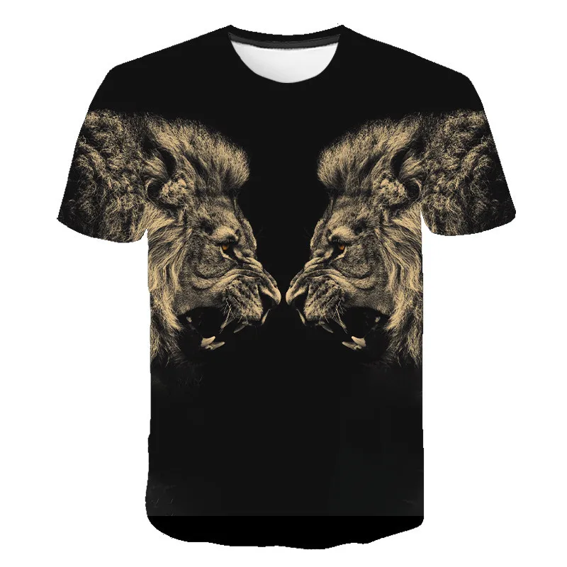 

Summer new 3D printed T-shirt lion print men's T-shirt print casual T-shirt O-neck hip hop short sleeve size S-6XL