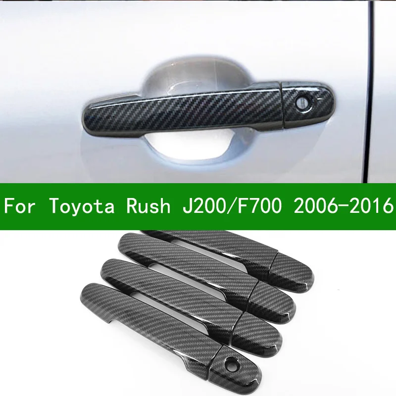 

black carbon fibre car side door handle cover trim for toyota rush J200 F700 2006-2016 Daihatsu Terios Bego Perodua Nautica 2010