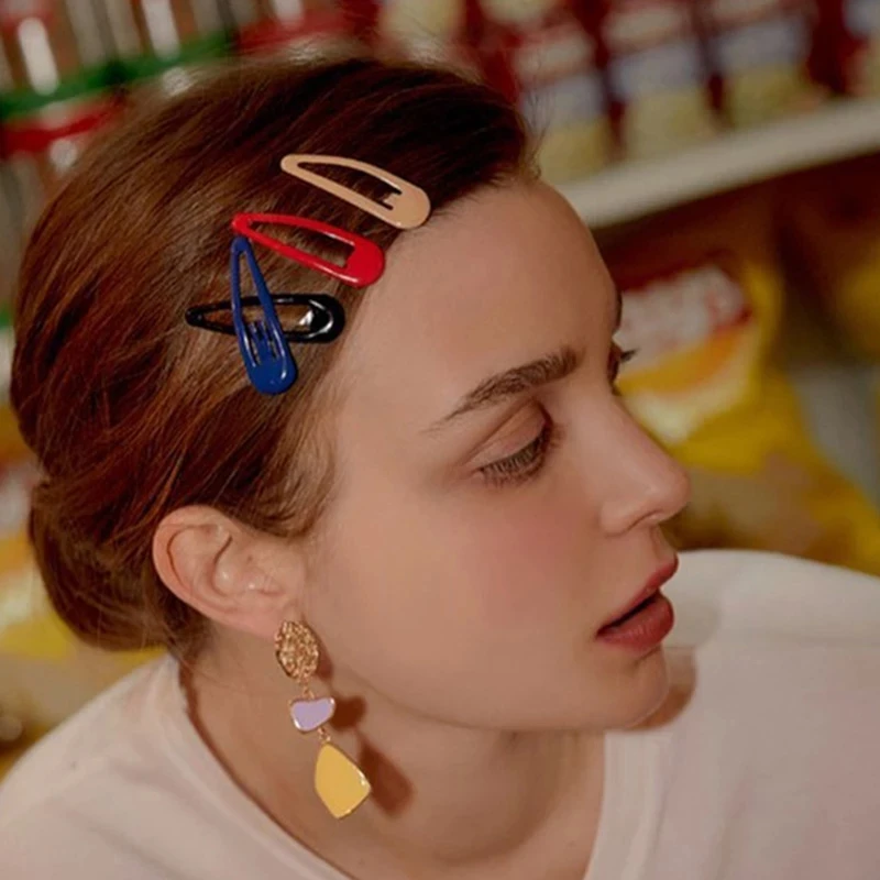 

10/20/30/40 New Female Girls Cute Colorful Water Drop Shape Hair Clips Sweet Hair Clips Barrettes Slid Clip Fashion Accesso