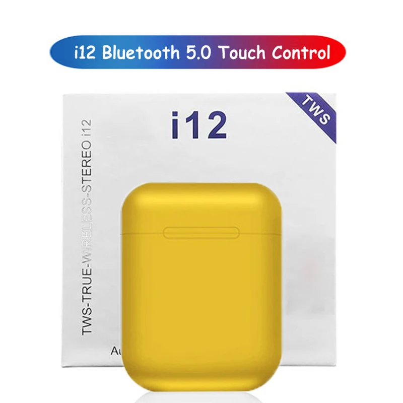 blue i12 TWS сенсорный ключ мини беспроводные наушники Bluetooth 5,0 гарнитура для Android xiaomi Iphone PK i20 i30 i60 i80 tws - Цвет: blue