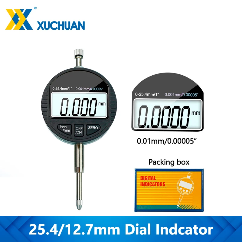 

Digital Indicator 0-12.7mm/0-25.4mm 0.001mm 0.00005" For Measuring Instrument Electronic Micrometer Dial Indicator Gauge
