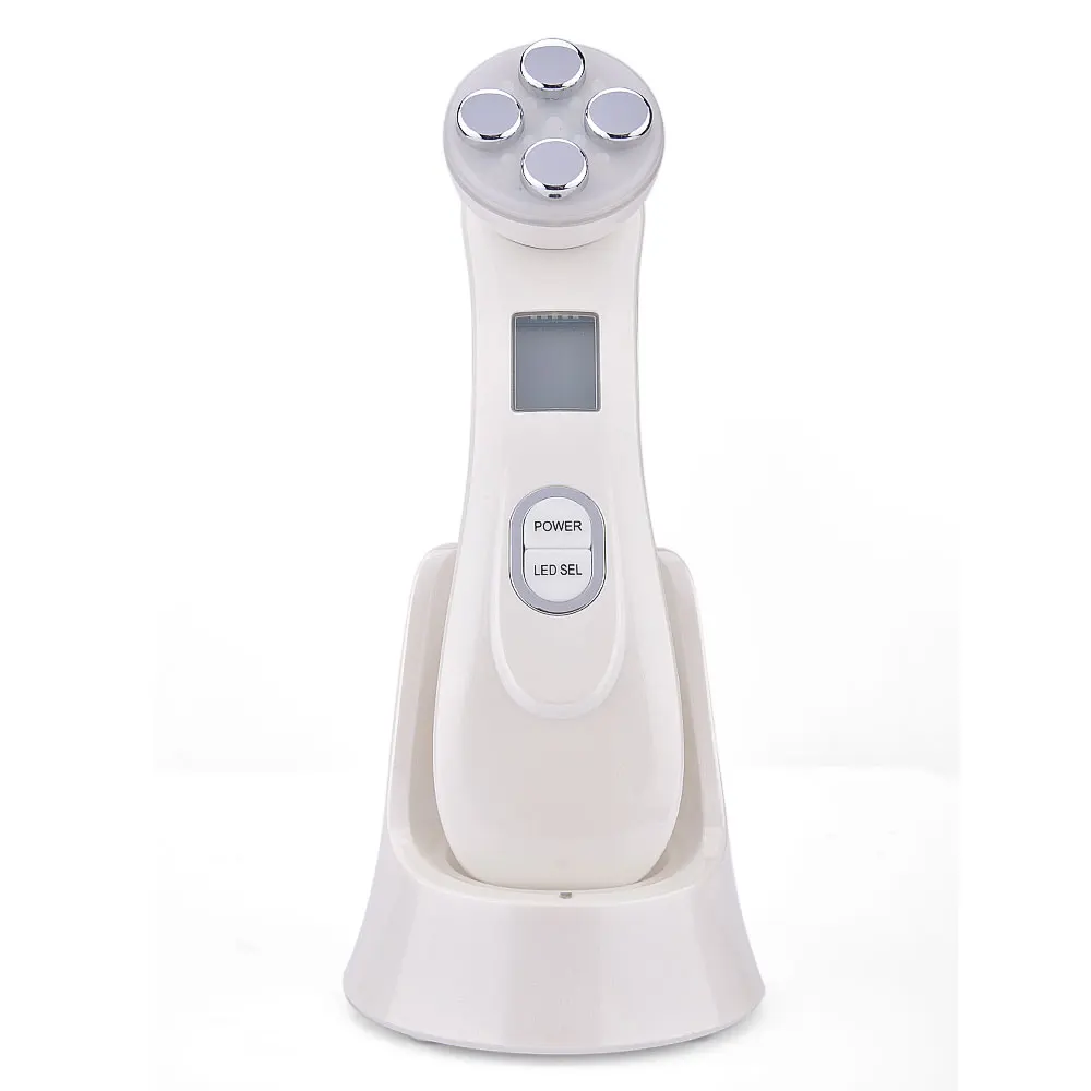 Упаковка коробки 5 в 1 RF EMS светодиодный фотон Электропорация микротоковое косметическое устройство для лифтинга лица антивозрастное омоложение кожи