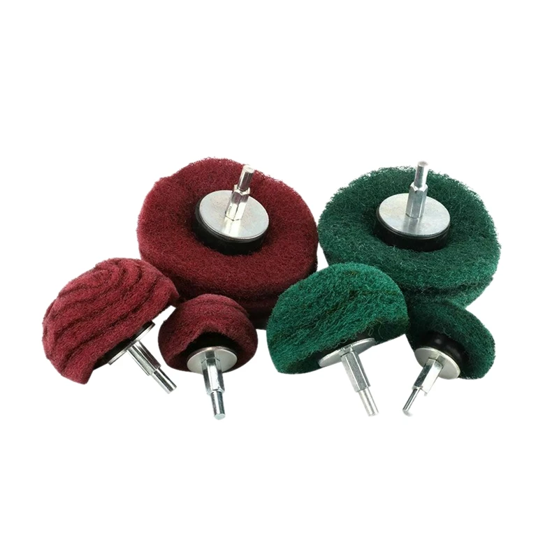 

Best 6Pcs Mounted e Sanding Mop Pad Nylon Fiber Buffing Wheel for Metal Wood 180 320 Grit