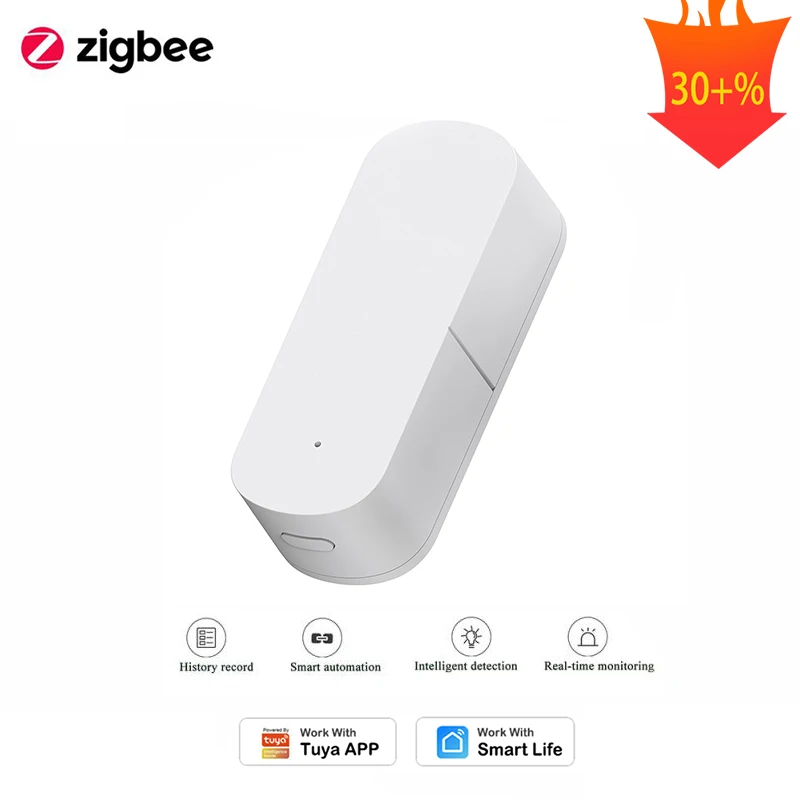 

Zigbee Smart Vibration Sensor Home Security Protection Support Real-Time Monitor Alarm Push Tuya Smart Life APP History Record