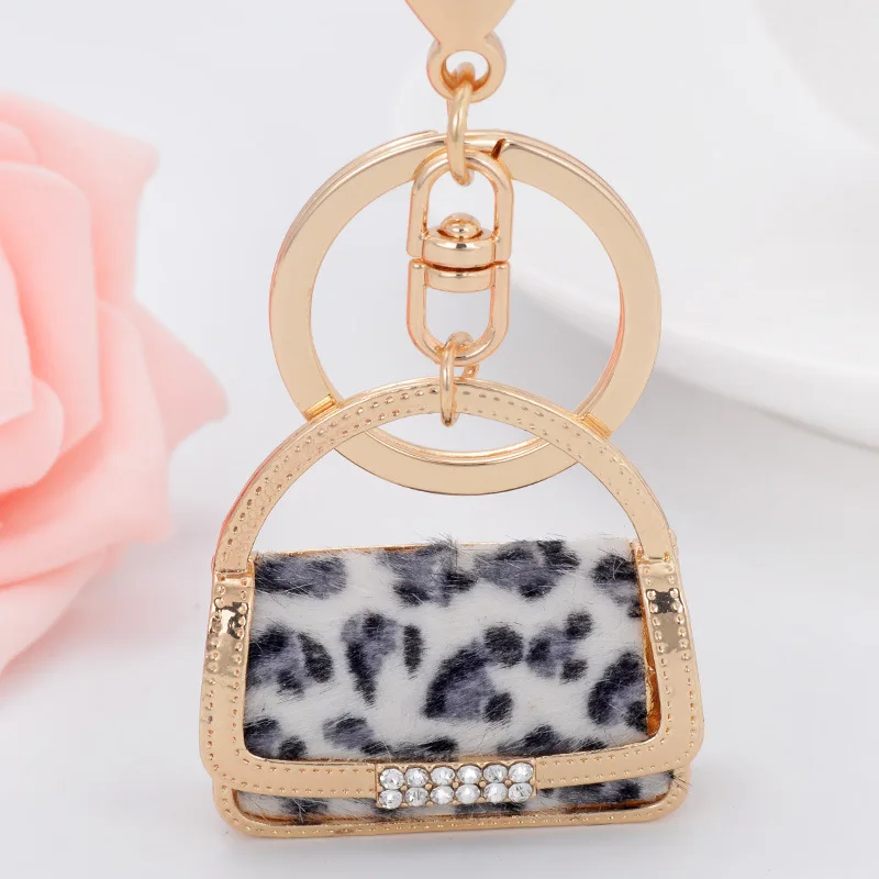 

Rhinestone Handbag Car Keychain Creative Jewelry Key Chain Female Bag Accessories Key Chain Metal Enamel Pendant Small Gift