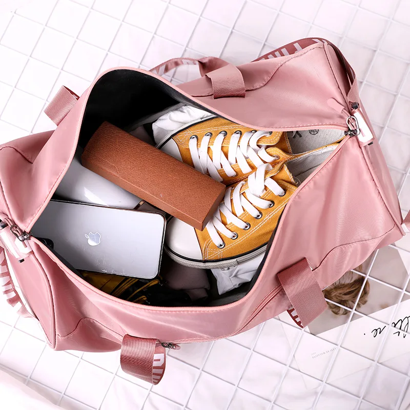 

Sports Waterproof Fitness Bag,Sequined PINK Gym Bag Handbag Women Travel Duffel Designer Weekend Bag,Carry on Luggage Bolsa