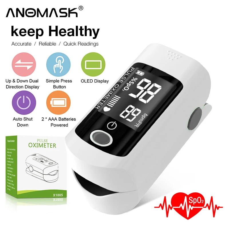 Медицинский импульсный Пальчиковый пульсоксиметр прикладываемые к уху лбу +