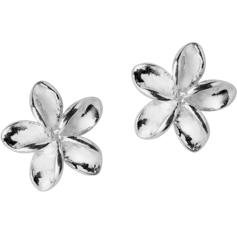 925 Sterling Silver Flower Stud Earrings Women Simplicity Cute Sweet Five-petal Flower Earrings Jewelry Wholesale Holiday Gifts