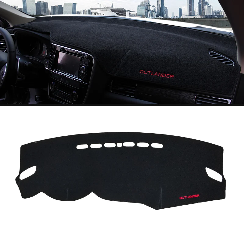 LHD Black Side Приборной панели автомобиля Обложка Коврик козырек от солнца Pad инструмент Панель ковер для Mitsubishi Outlander 2013- аксессуары - Название цвета: LHD Black Side