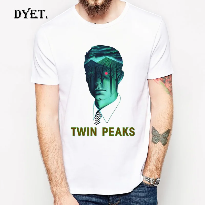 

2019 fashion trend clothing Twin Peaks TV latest cartoon men's shirt short-sleeved round neck top with funny cotton streetwear