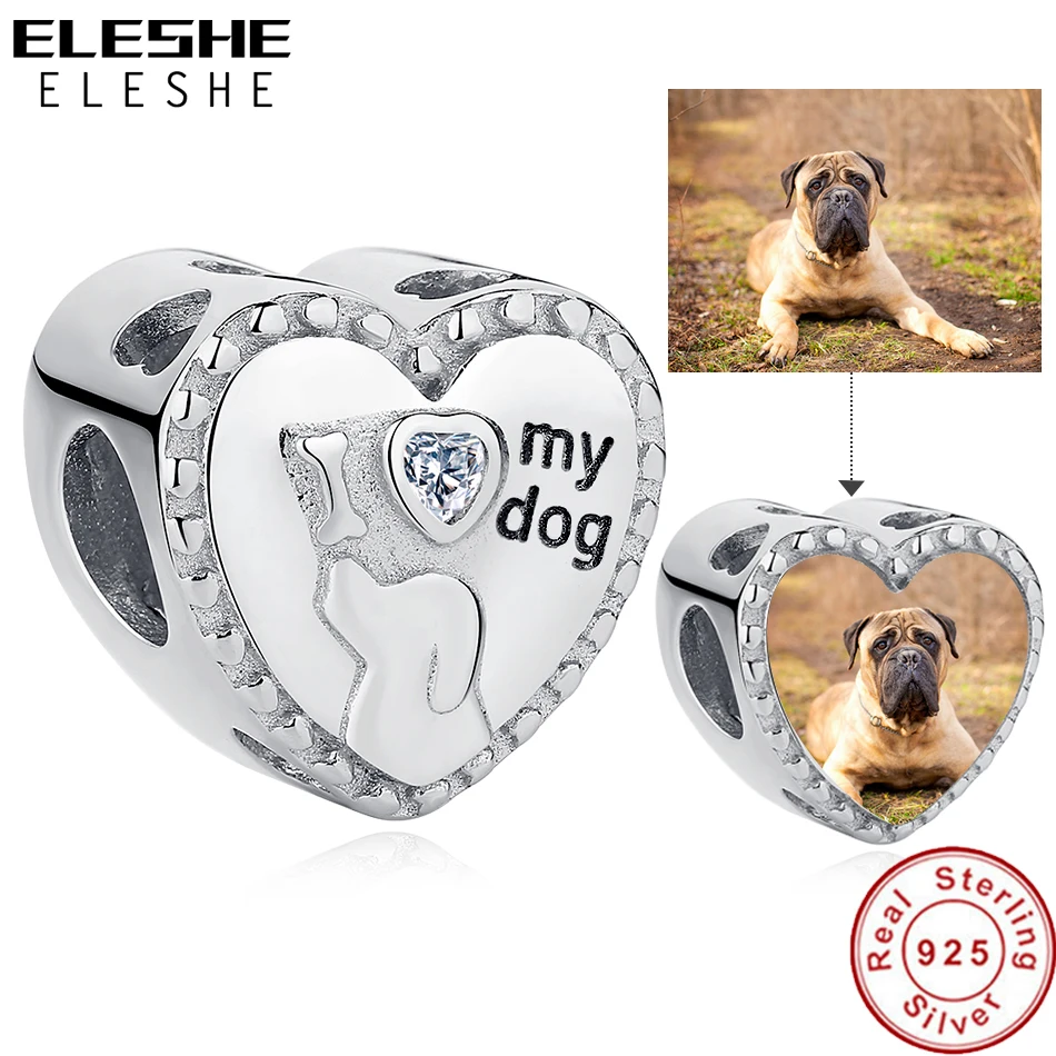 

Бусины из серебра 925 пробы с надписью «I love my dog», для изготовления украшений, 2021