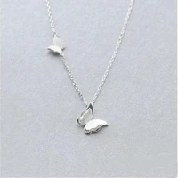 korean ins hotsale 925 sterling silver shinning beautiful butterfly necklace for women fashion chain neck colar gifts sn218