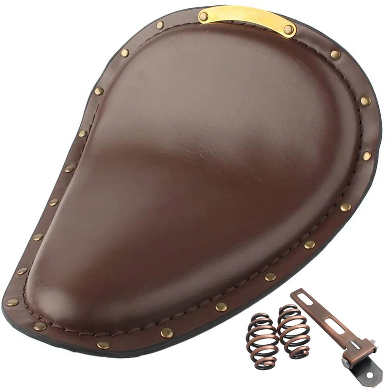 

Motorcycle Retro Driver Solo Seat Cushion Compatible with Spring Swivel Bracket for Bobber Chopper Cruiser