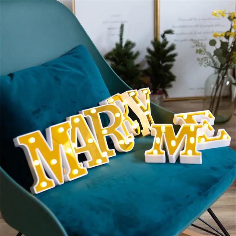 

Romantic 3D LED Night Lamp Letter Led light Indoor Decor Wall Hanging Lamp Atmosphere Home Wedding Festival Party Decor Lighting