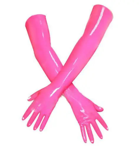 Сексуальные черные мужские латексные длинные перчатки бесшовные литой длиной