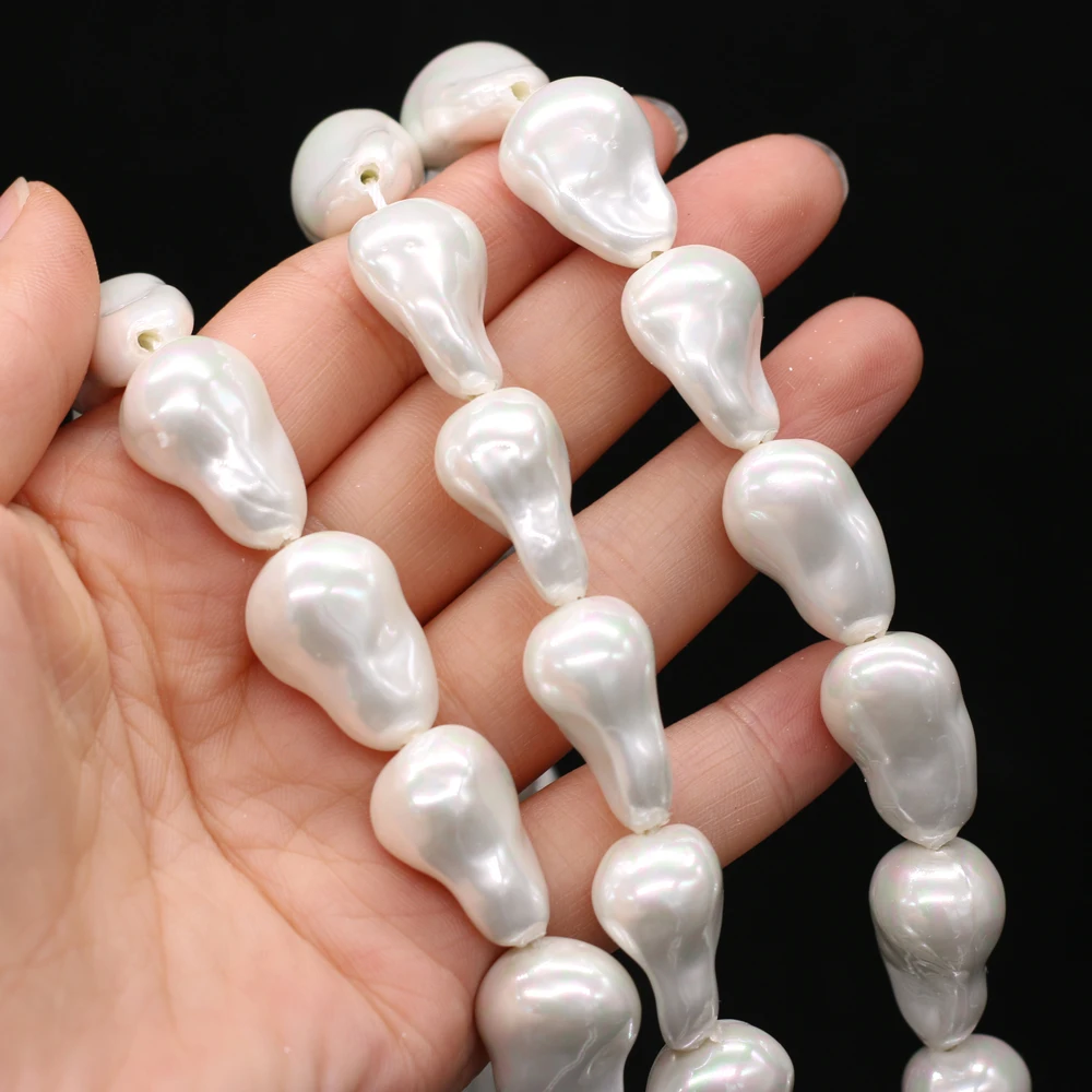 High Quality White Water Drop Shape Shell Bead Jewelry Making DIY Necklaces Earrings Bracelets Accessories Gifts 15x25mm 15x22mm
