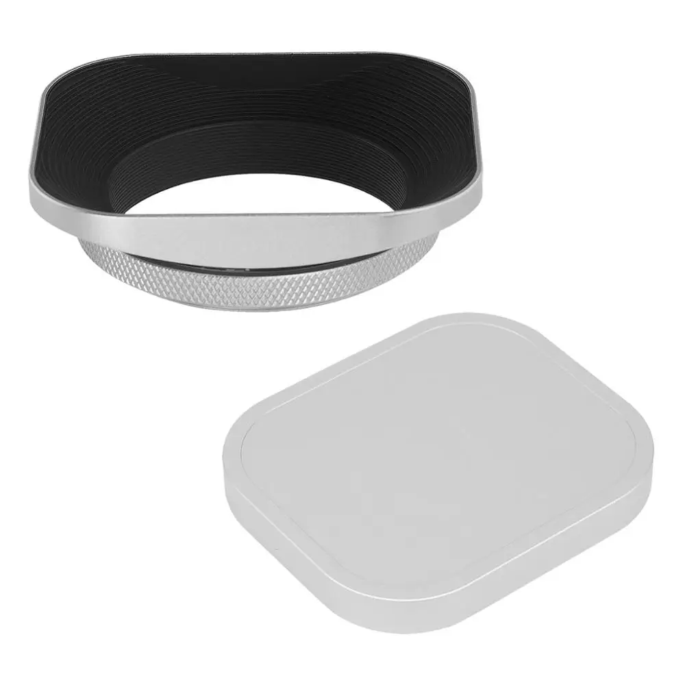 Haoge Lens Hood+Cap for 49mm Canon Nikon Sony Leica Voigtlander Olympus Lens and Other Lens with 49mm Filter Thread Silver