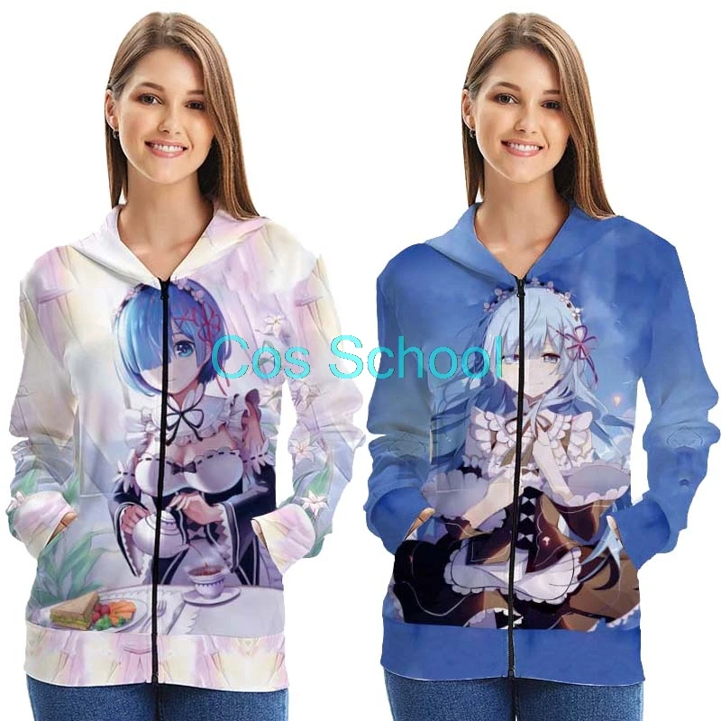 Cos School Rem куртка для косплея Re: Zero Начиная Жизнь в другом мире толстовки костюмы на