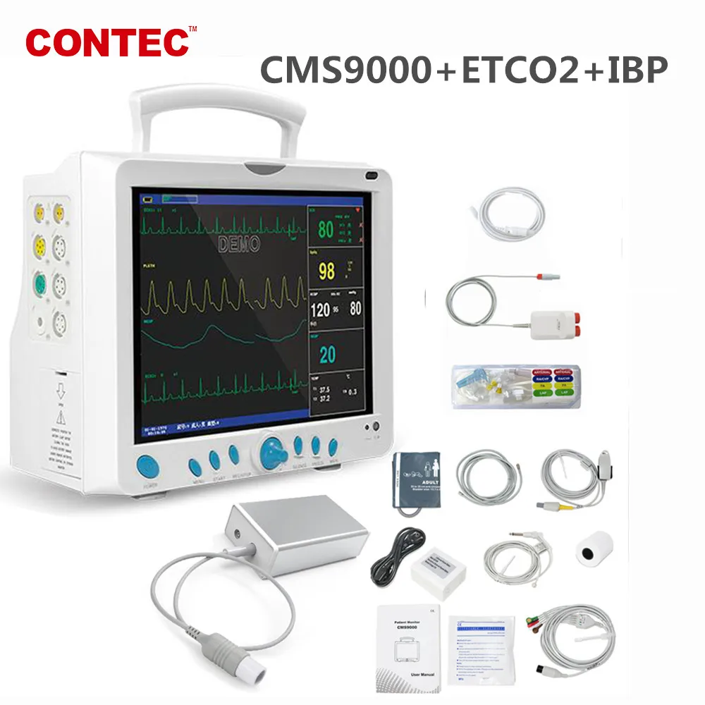 

CONTEC CMS9000 Multi-Parameter Patient Monitor ICU CCU SPO2 Heart Rate Patient Monitor ETCO2 IBP TEMP PR ECG