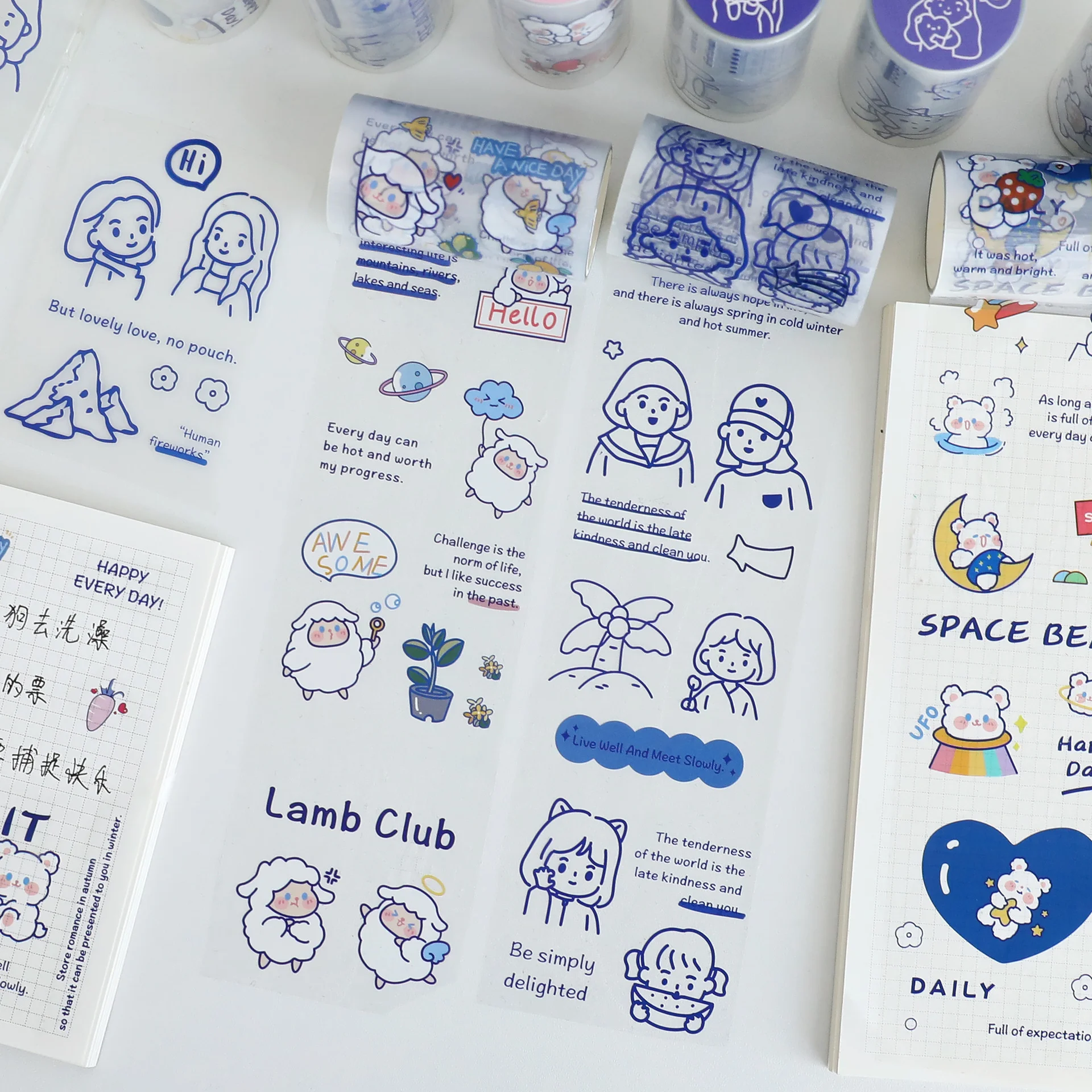 

Личная Скрытая небольшая Вселенная лента наклейка креативная лента украшение для учетной записи для рук мультяшный Ins для девочек материал...