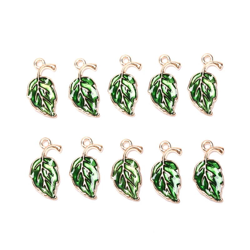 

10PCs/set Cat Leaf Gift Box Shape Snail Flower Alloy Enamel Charm DIY Accessories Of Necklace Bracelet Headdress Handmade