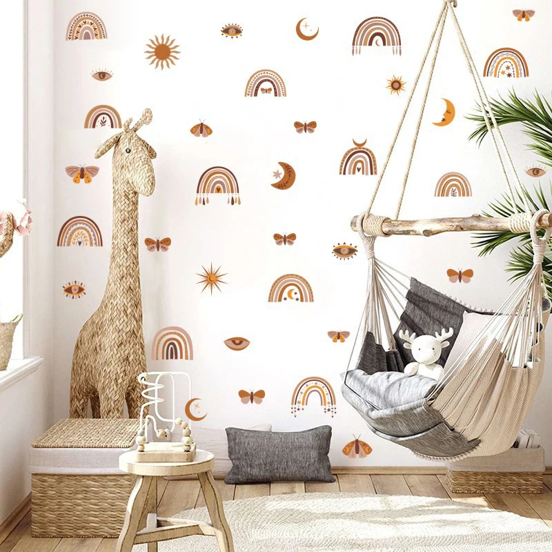 2021 богемная Радужная Настенная Наклейка s комнатный Настенный декор комнатная