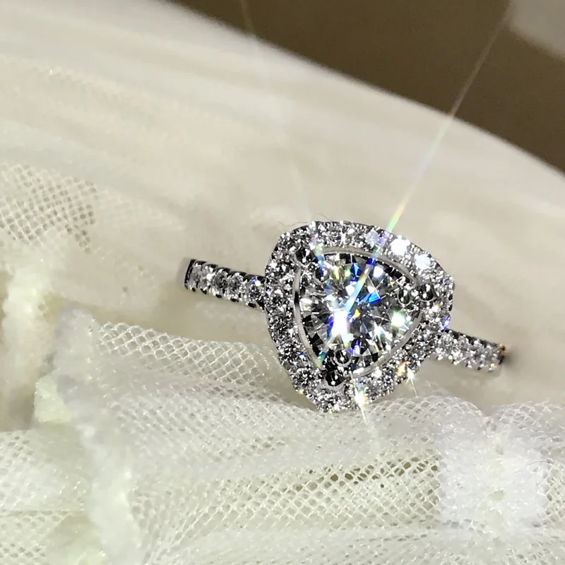 Фото Мода в форме сердца обручальные кольца с бриллиантами для женщин из натурального