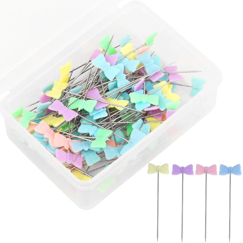 

LMDZ 50/100PCS Positioning Pin Patchwork Needle Color Pin Bead Needle DIY Quilting Sewing Needles Accessories with Box