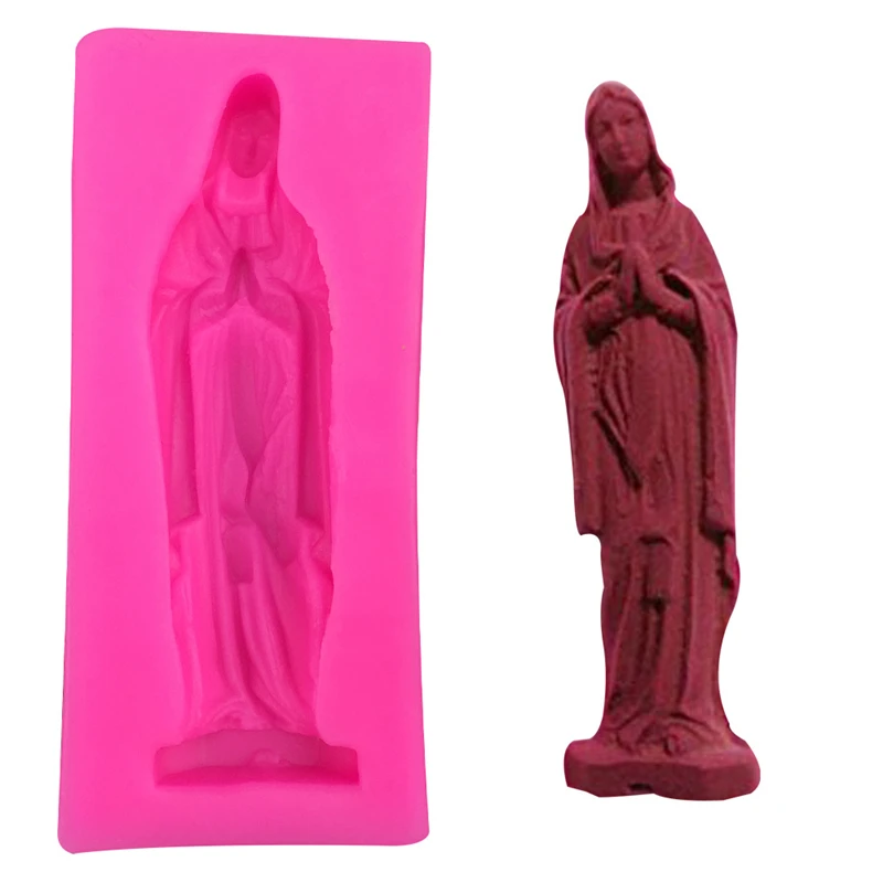 

Silicone mould Virgin Mary 3D Soap Chocolate Moulds DIY Homemade Food Ice Fondant Cake Decorating Baking Decorating Tools