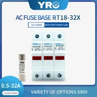 ac 1sets 3p led fuse base 690v with 10x38mm fast blow ceramic fuse core 0 5a 1a 2a 3a 4a 5a 6a 8a 10a 16a 20a 25a 32a ro15