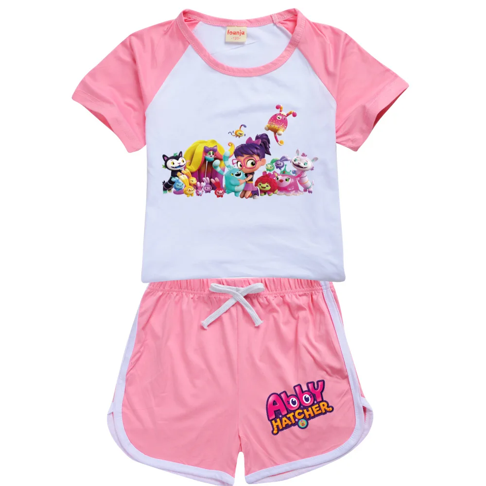 Летние комплекты детской одежды для девочек одежда Эбби Хэтчер футболка с