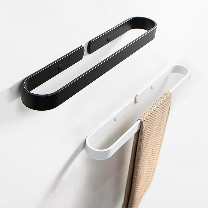 

Nordic black towel rack, single pole bathroom pendant, towel bar, non perforated hanger, towel rack, shelf, wall hanging