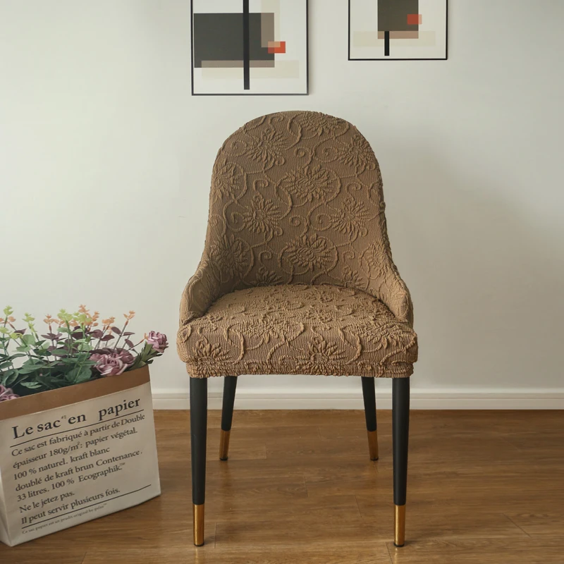 

Spandex Elastic Plain Dyed Dining Chair Slipcover Europe Removable Anti-Dirty Seat Case Stretch Hige-End Chair Cover for Banquet