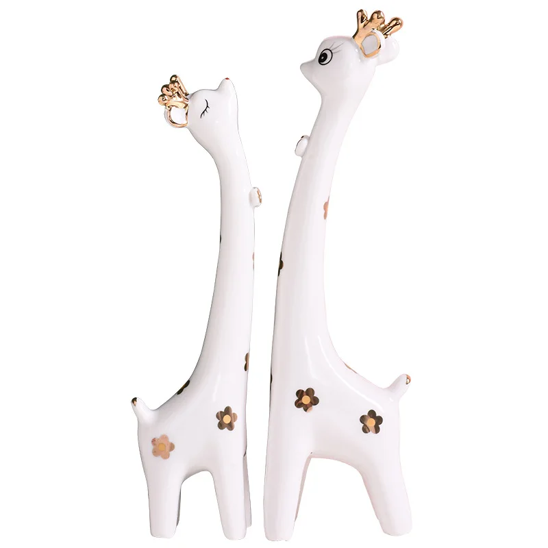 

Ceramic Deer Figurines Creative Home Wedding Decorations Ceramic Animal Crafts Home Decorations Couple Deer Wedding Statue