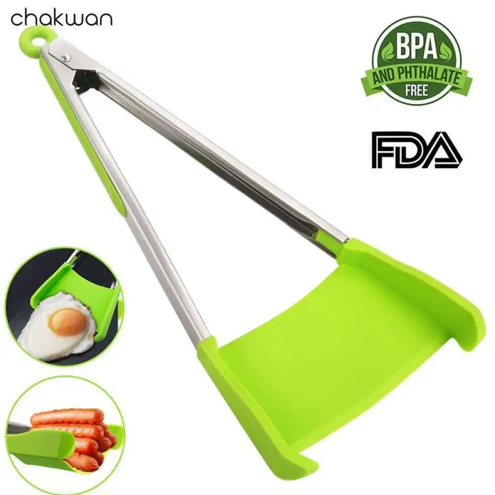 Силиконовые Умные Щипцы 2 в 1 кухонные щипцы и антипригарная жаропрочная