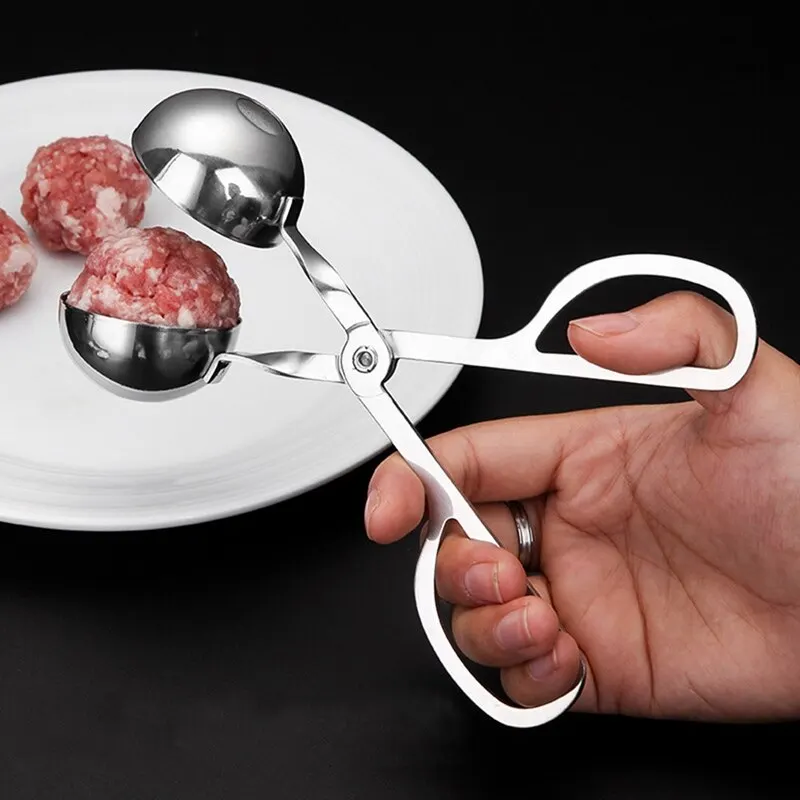 

1Pcs Stainless Steel Meatball Maker Tong Meat Ball Maker Sushi Rice Ball Ice Cream Ball Scoop Christmas Kitchen Meat Baller Tool