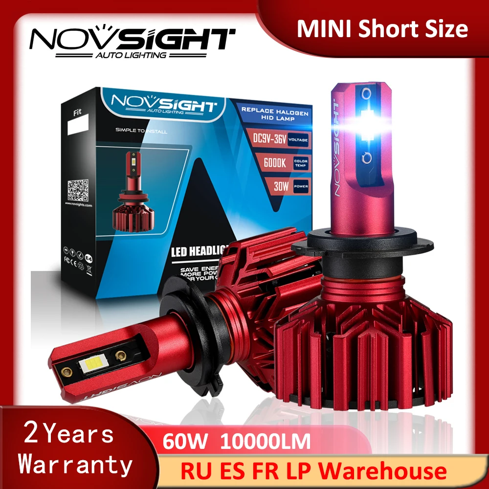 NOVSIGHT мини Автомобильные фары H7 LED H4 светодиодный H1 h3 H8 H11 HB3 9005 HB4 9006 автомобильная