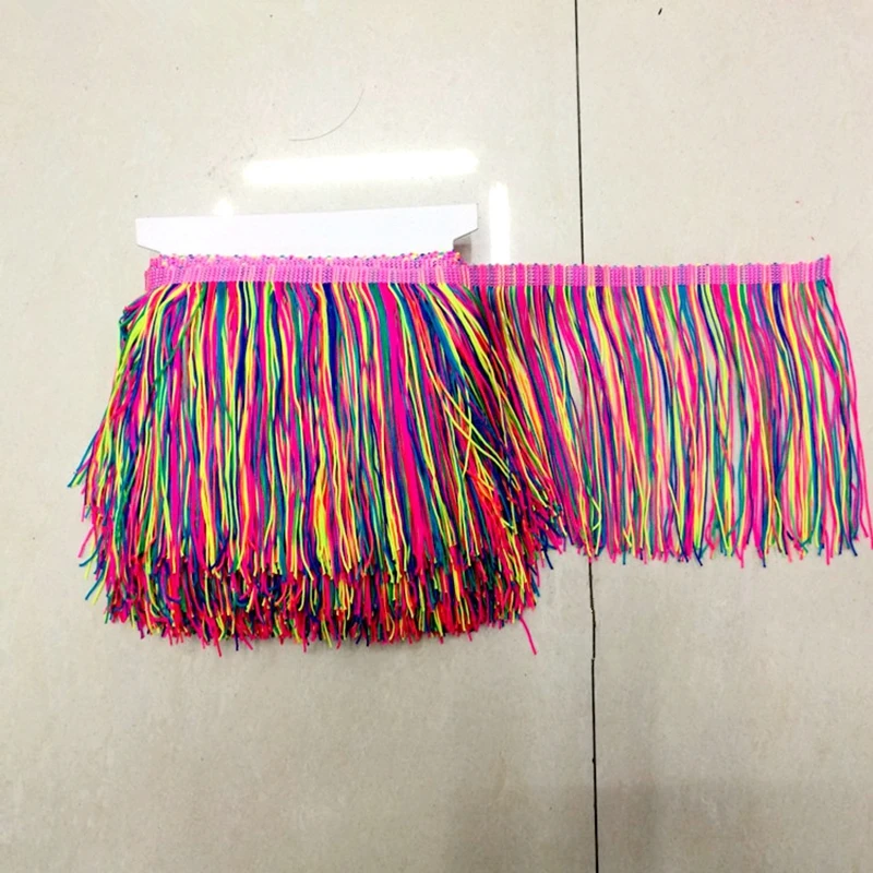Полиэстеровая цветная бахрома с бахромой кружевная отделка для одежды сделай