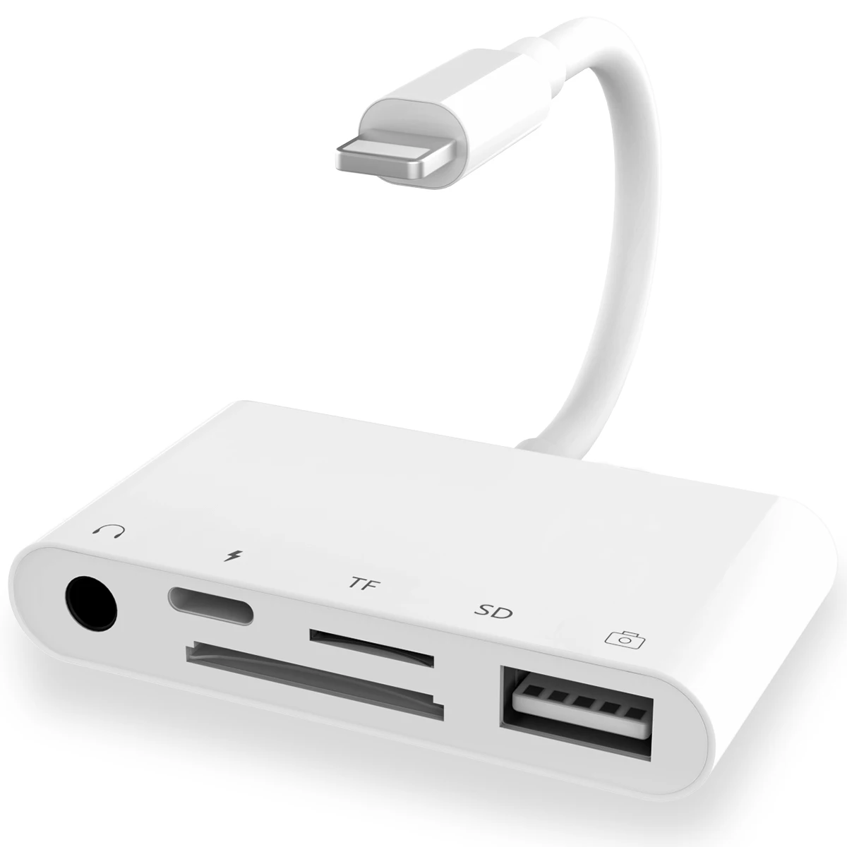 

SD TF Card Connection Kits for Lightning to 3.5mm Aux Jack USB Camera Reader adapter OTG Cable For iPhone 12/11Pro/XS/XR/8P/iPad